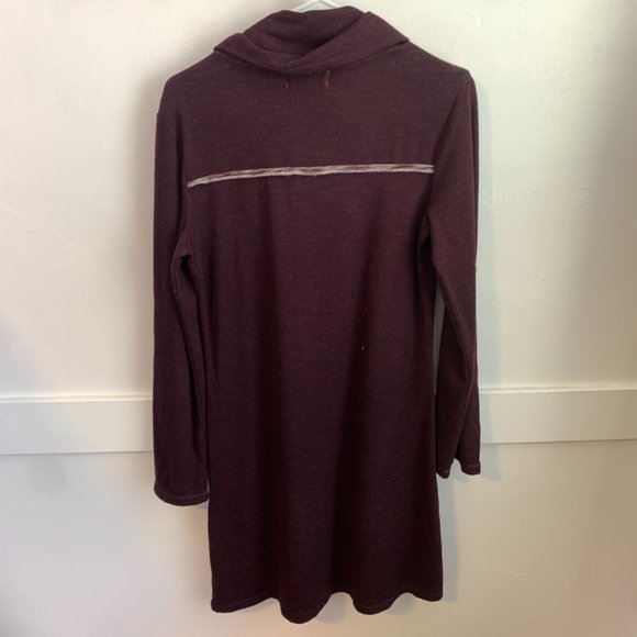 Max Studio Maroon Weekend Cowl Neck Long Sleeve Dress - Picture 2 of 7